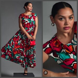 Anthropologie Multicolor Floral Maxi Dress